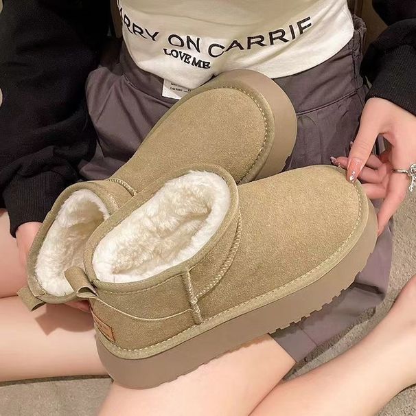 Anti-Ski-Schneestiefel für Damen mit dicker Sohle, neue warme Brotschuhe, One Step Slip On sowie Schuhe aus Samt und dicker Baumwolle_voghion.com