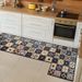 Checkered Retro Crystal Velvet Kitchen Water Absorbing Non Slip Floor Mat Set Cross Border Spot Non Woven Carpet_voghion.com