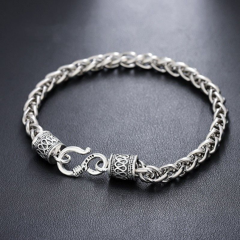 Chain Bracelet For Men With Hook Clasp, Unique Design, High-End Feel, Simple New Cuban Style Accessory, Niche Versatile_voghion.com