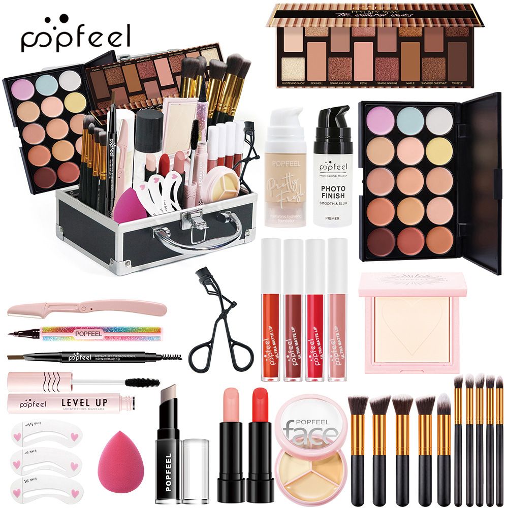 Sets de maquillaje Hit Popfeel Set de maquillaje Sombra de ojos Lápiz labial Corrector Herramientas de maquillaje_voghion.com