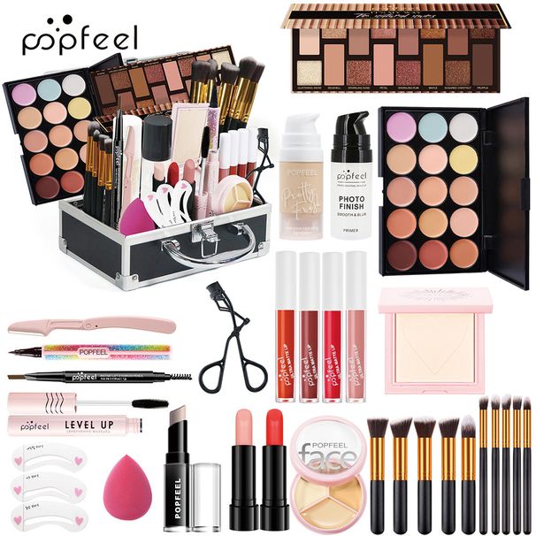 Sets de maquillaje Hit Popfeel Set de maquillaje Sombra de ojos Lápiz labial Corrector Herramientas de maquillaje_voghion.com