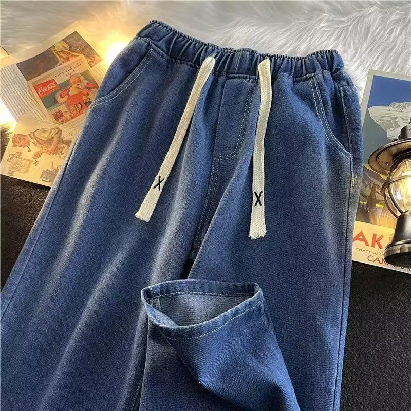 Abbigliamento Uomo Jeans Uomo Nuovo Stile Coulisse Elastico Gamba Larga Pantaloni Larghi High Street Pantaloni Dritti Ins Pantaloni Casual Alla Moda_voghion.com