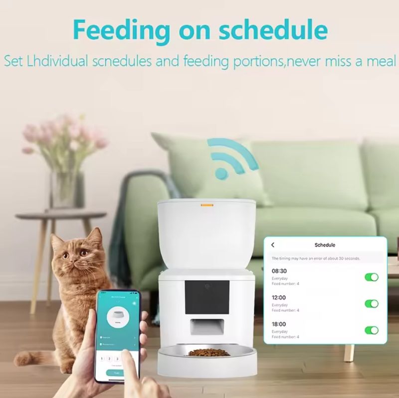 Smart Automatic Pet Feeder For Dogs Cats, Timed And Quantitative, WiFi Remote Control_voghion.com