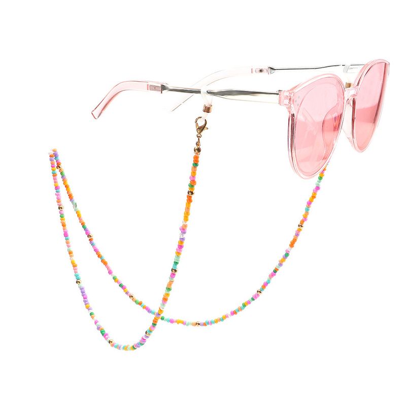 Catena per occhiali con perline di riso colorate, cinturino per maschera, elegante accessorio con corda appesa a farfalla e perle_voghion.com