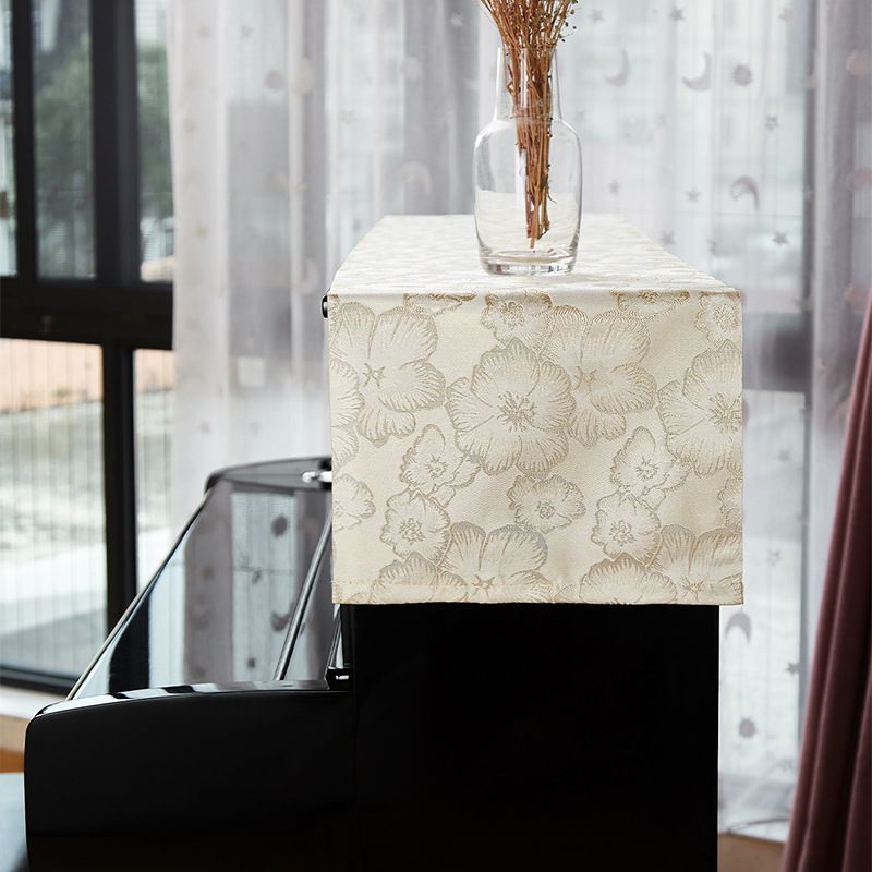 Linen Piano Cover - Non-Slip Dustproof Protector For Grand & Upright Pianos Decorative Table Runner_voghion.com