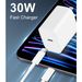 Cargador USB PD de 30 W con carga rápida y cable tipo C para iPhone 15 y Samsung Android (paquete de 3)_voghion.com