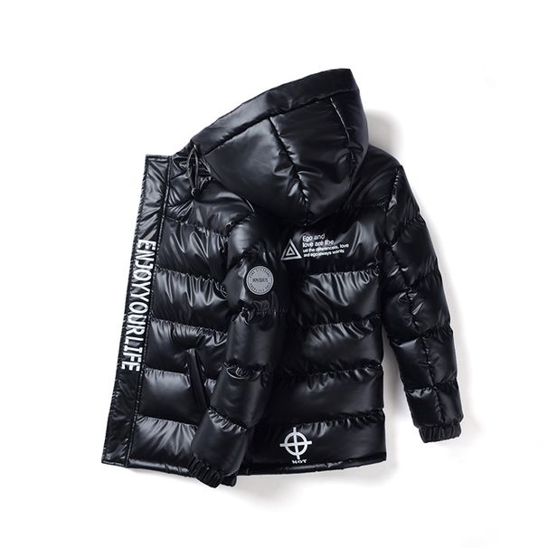 Boys' Winter Cotton Padded Jacket – Thickened Hooded Coat (Black/Dark Blue/Silvery, 3-8 Years)_voghion.com