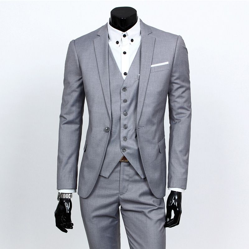 CT Spring And Autumn Youth Slim Fit Set Men's Three-Piece Formal Wear Groomsmen Group Suit_voghion.com