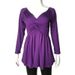 Sexy Women Deep V Neck Shirt Pleated Tunic Long Sleeve Flare Top Loose Blouse_voghion.com