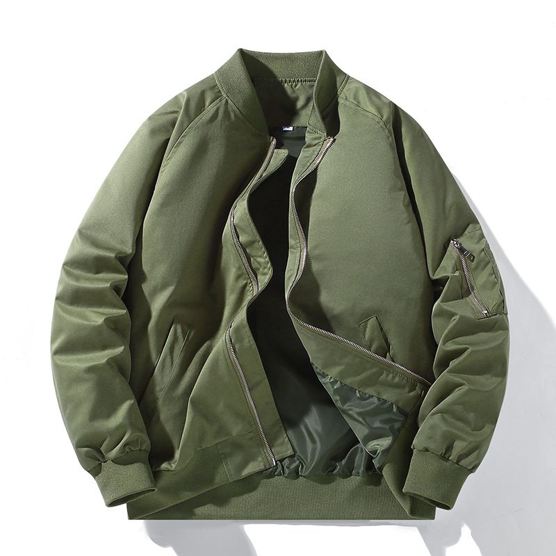​Men's Embroidered Bomber Jacket – Lightweight Stand Collar Windbreaker (M-8XL, Breathable Polyester, Streetwear Essential)​_voghion.com