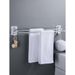 Wall-Mounted Bathroom Towel Rack – Space-Saving Double Rod Organizer With Hooks (Drill-Free & Drill Options, Rustproof Aluminum)_voghion.com