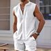 Sommer Herren Weste Hemd Casual Lose Ärmellose Shorts Strand Set_voghion.com