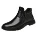 Martin Boots Men's Leather Boots Men's Fleece Thermal Boots Zip Chelsea Boots_voghion.com