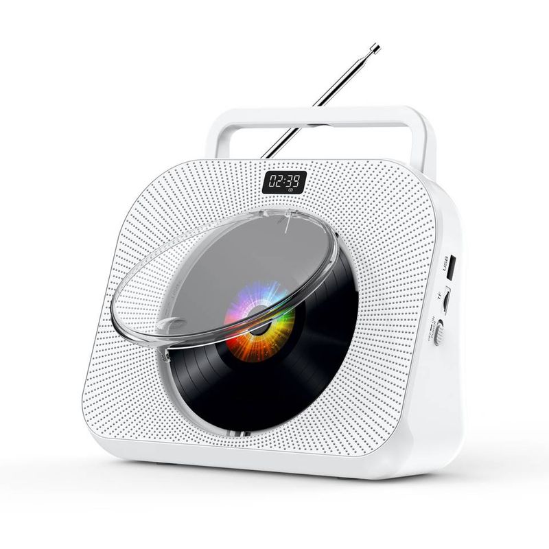Gueray CD Player For Home Bluetooth Desktop CD Player With Speakers Headphone Jack FM Radio Boombox With Remote Control_voghion.com