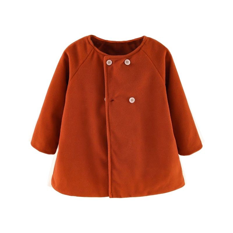 Baby Coat Autumn Fashion Baby Girl Windbreak Plain Colour Long Sleeve Coat for Kids_voghion.com