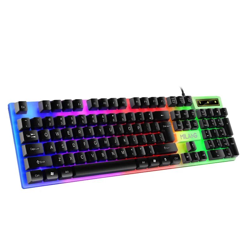 104 Keys Mechanical Wired Gaming Keyboard For Laptop Desktop Ergonomics RGB Backlit LED Keycaps PC Accessories_voghion.com