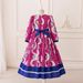 Kids’ Clothing Evening Dress Retro Print Bow Performance Clothing Children's Dress Princess Dress_voghion.com