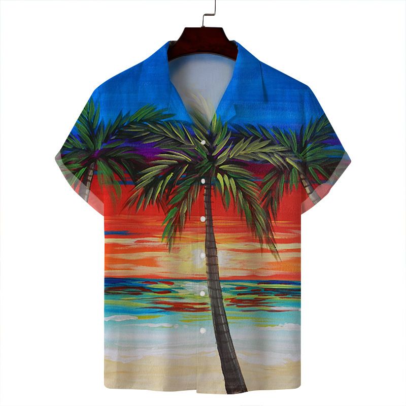 2023 Fashion resort loisirs chemise imprimée hawaïenne tropicale pour hommes_voghion.com