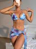 Women's Clothing Split Three Piece Skirt Style Tie Dye Ins Style Fast Bikini Outfit_voghion.com