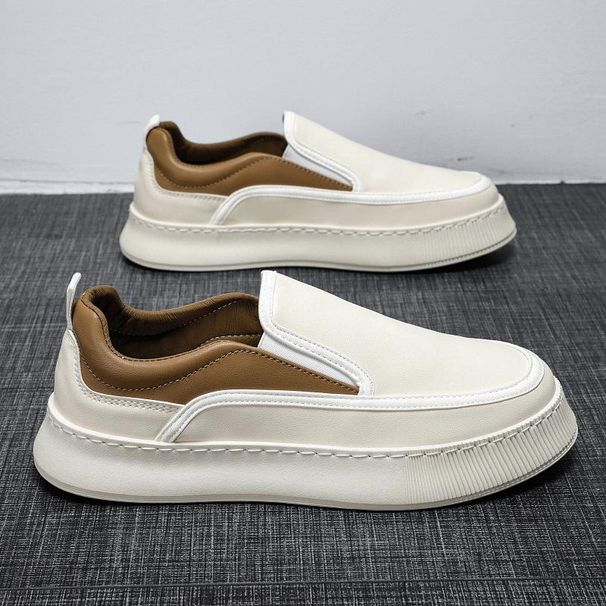 Fashion Platform Men Shoes Slip On Loafers Comfortable Outdoor Slip On Walking Sneakers Classic Flats For Man Breathable Chunky Sneaker_voghion.com