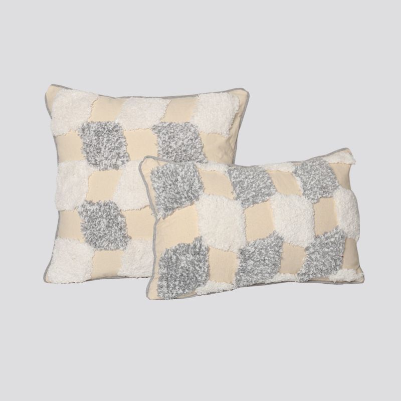 Handmade Moroccan Tufted Throw Pillow Covers - Boho Chic Cushion For Sofa, Chair & Office - Decorative Accent With Embroidery_voghion.com