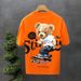 Cartoon Bear Printed Short-sleeved T-shirt Men's Summer New Cyber Popular Same Style Fashionable Brand All-match Casual Youth Base Shirt_voghion.com