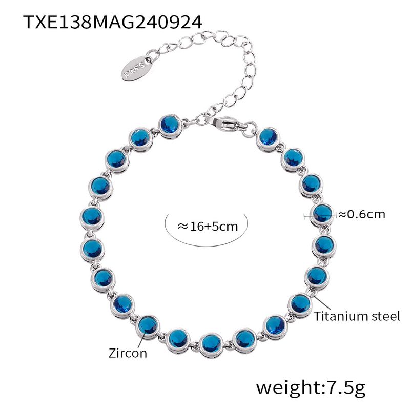 Böhmisches Zirkon-Schmuckset, Halskette und Armband aus Titanstahl mit PVD-Vergoldung, verstellbarer Festivalschmuck mit mehrfarbigen Perlen für Frauen_voghion.com