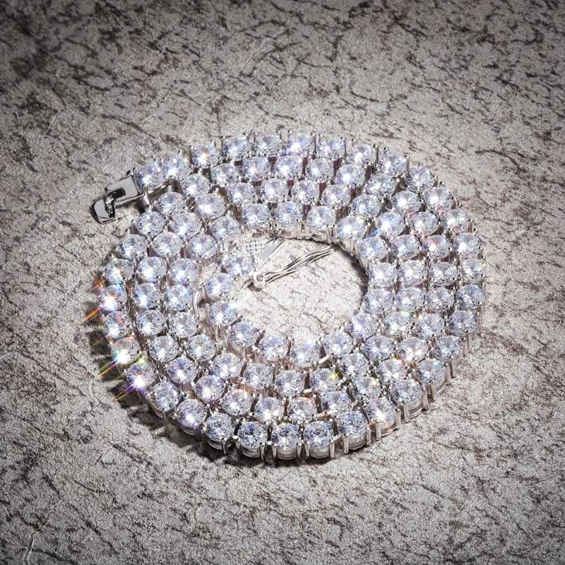 Mode 3,5 mm Silber Hip Hop einreihige Tenniskette voller Zirkon Herren Halskette Tenniskette_voghion.com