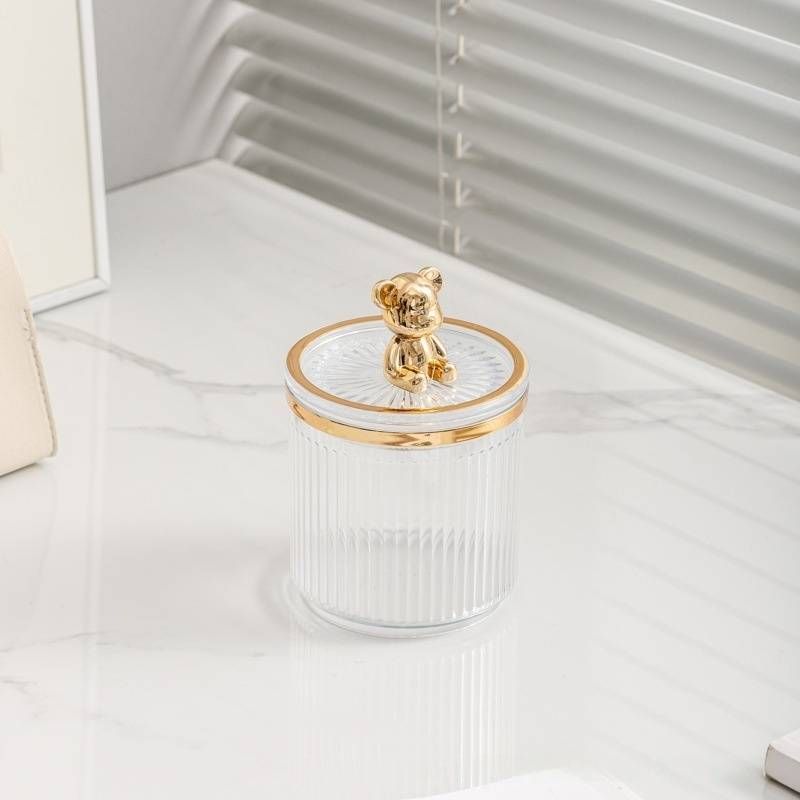 ​Luxury Cosmetic Organizer With Lid - Elegant Storage Box For Cotton Swabs Makeup Pads & Dental Floss (Airtight Dustproof Minimalist Design)​​_voghion.com