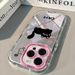 Unbeatable Quality English Black Cat Iphone 15 Phone Case IPhone 14 Promax Mirror 13pro/12 Soft Xr/8plus All Inclusive_voghion.com
