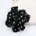 New Satin Large Polka Dot Ruched Scrunchie Fresh Simple Tie Trendy Hair Elastic Band_voghion.com