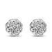 .925 Sterling Silver 1/2 Cttw Round Diamond Cluster Openwork Floral Halo Stud Earrings (I1-I2 Clarity, I-J Color)_voghion.com