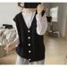 V-neck Knitted Cardigan Vest Women Wear Fashionable And Thin Twist Sweater Vest Tide_voghion.com
