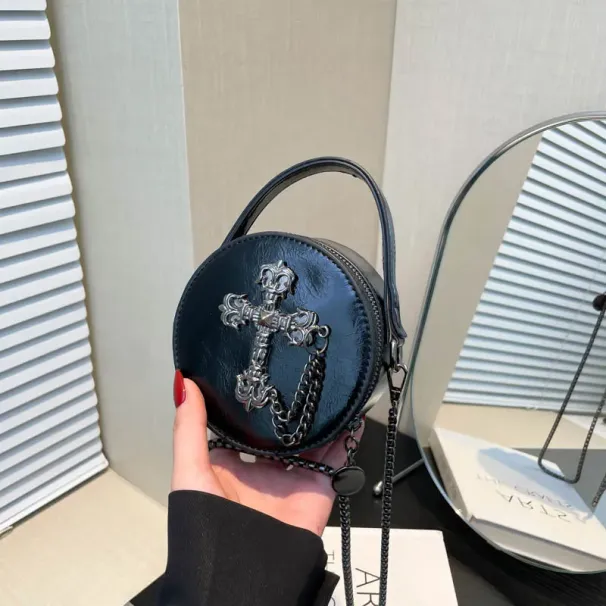 Ladies' Mini Free Shipping Designer Fashionable Skull Small Circle High-end Chain Shoulder Cross Handbag Trendy Makeup_voghion.com