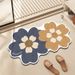 Small Fresh Floor Mats With Flowers, Non Slip Absorbent Mats For Bathroom Door, Toilet Mats, Quick Drying Mats For Bathroom_voghion.com