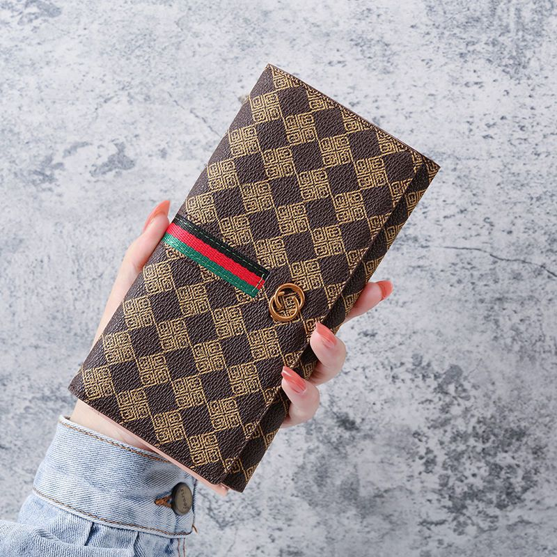 New high-end wallet women's two-fold long coin purse women's popular Internet celebrity multi-functional small wallet card holder all in one_voghion.com