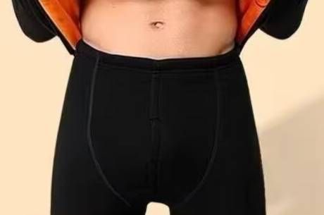 Men's Clothing Trade Men's Thermal Underwear Set, Gold Fleece Lined And Thickened Long Sleeved T Shirt And Trousers Set_voghion.com