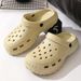 height Increasing Slip Odor Resistant, And Feel Like Stepping On Feces. Hole Shoes, Men's Thick Soled Beach Shoes_voghion.com