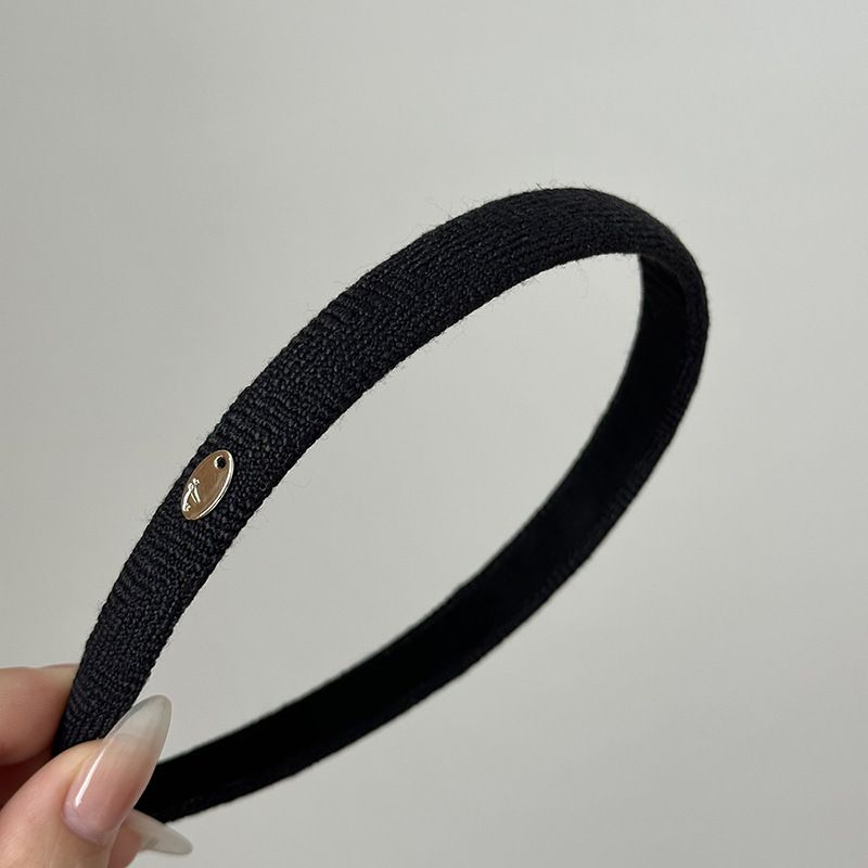 Korean style retro all-match small gold buckle headband fresh solid color thin edge non-slip hairpin simple headdress hair pressing New_voghion.com