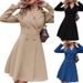 Elegant Women's Blazer Jacket - Slim Fit Mid-Length Office Coat With Notched Lapel, Double Breasted Button Closure, Long Sleeve, Polyester Blend_voghion.com