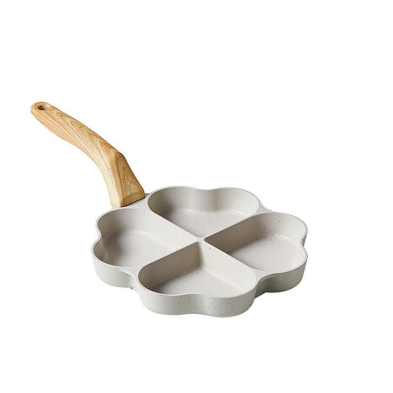 Maifan Stone Four hole Fried Flat Bottom Non stick Dumpling Pot Burger Frying Pan Breakfast Love Egg_voghion.com