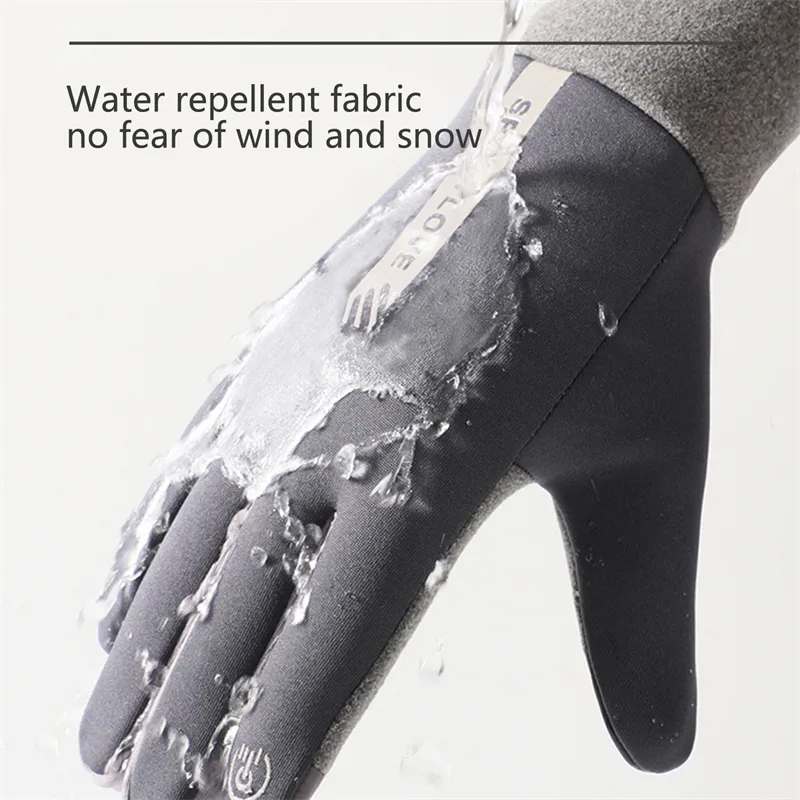 Winter Gloves Men Women Cycling Bike Non-slip Thermal Fleece Cold-Resistant Wind Waterproof Warm Outdoor Running Skiing_voghion.com