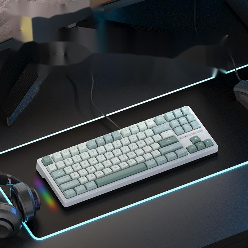 third Mock Examination Wireless Mechanical Keyboard Bluetooth RGB Lamp Hot Plug Female High Beauty Mahjong_voghion.com