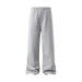 Unisex Fleece-Lined Jogger Pants For Winter - Soft Cotton Blend, Relaxed Fit, Straight Leg, Black/Dark Grey/Heather Grey_voghion.com