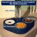 Stahl Doppelnapf,3 In 1 Katzenfutternäpfe Hoch Mit Automatischem Wasserspender,Doppelter Futternapf Kleine Und Mittlere Katzen Und Hunde (Blau)_voghion.com