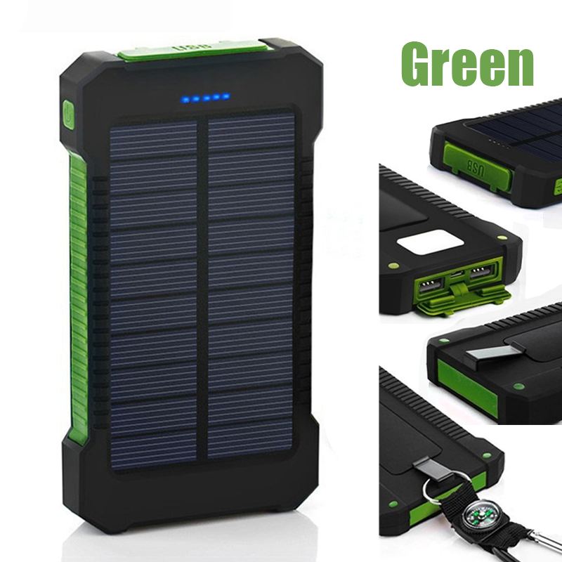 20000 MAh Solar Bank LED Light Powerful Flashlight Outdoor Hiking Portable Multiple Port Mobile External Power Supply_voghion.com