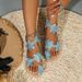 large size flat-bottomed toe colored sandals women's outerwear flower decoration beach sandals and slippers_voghion.com