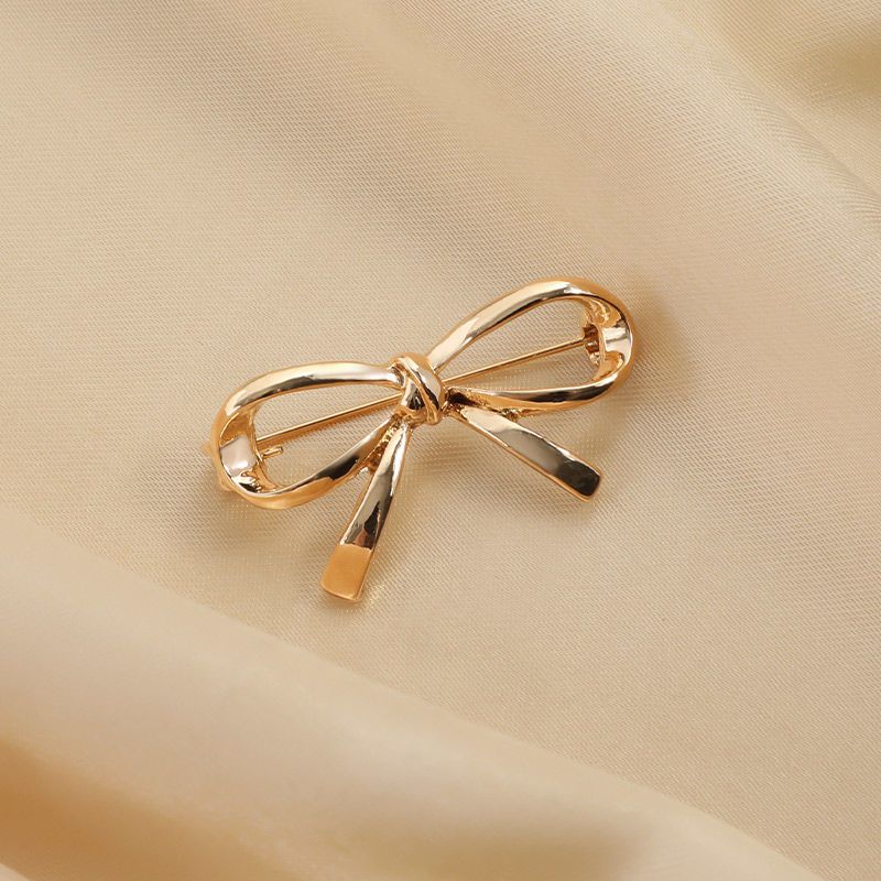Cute Bow Brooch Metal Badge Chest Anti-light Buckle Neckline Small Pin Accessories Tide_voghion.com