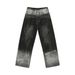 EF JEANS | 2024 New Product, High Street Tide Black And Gray Gradual Change Personality Micro-straightforward Washed Jeans Trousers_voghion.com