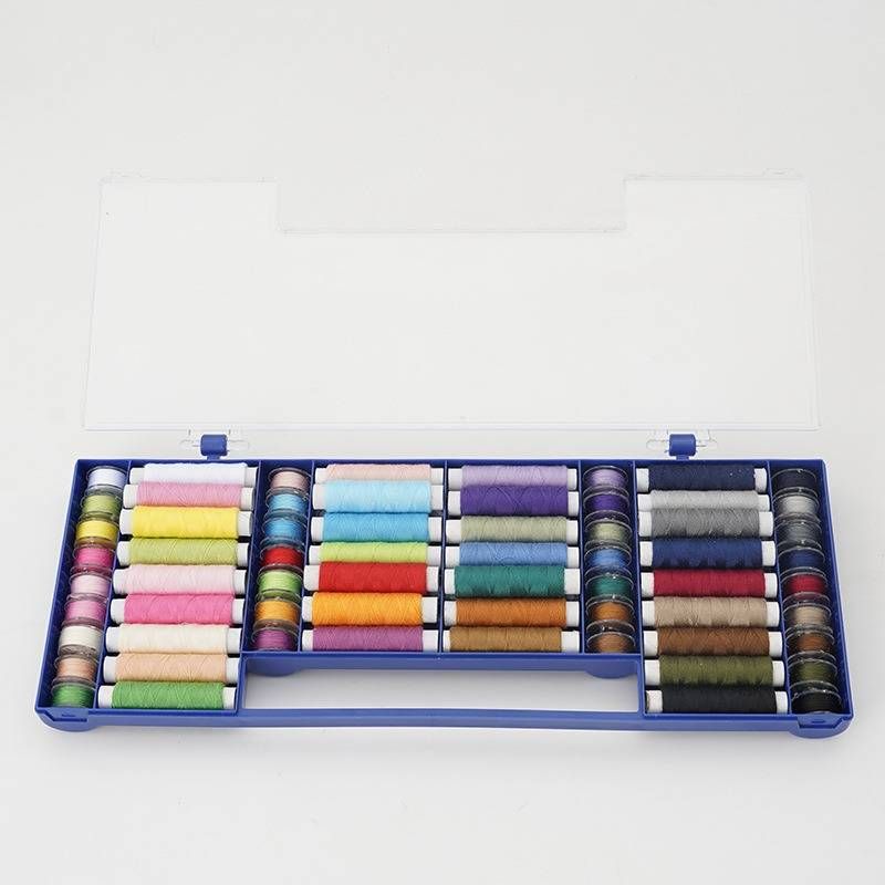 50 Meter 32 Faarwen Nähgarn + 25 Meter 32 Faarwen Spulengarn Set Faarweg Handnähgarn_voghion.com